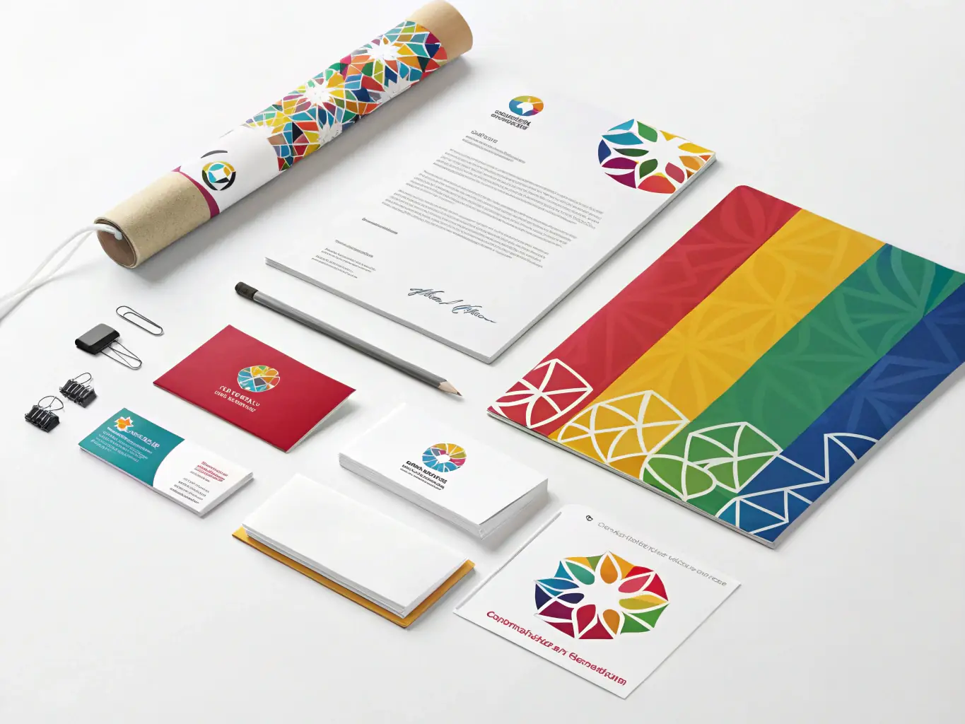 A visual representation of various design elements, such as logos, icons, and color palettes, that can be incorporated into business card designs.